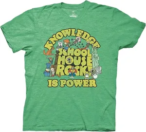 Ripple Junction Schoolhouse Rock Men's Short Sleeve T-Shirt Knowledge is Power Retro Vintage Nostalgia Officially Licensed
