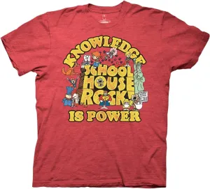 Ripple Junction Schoolhouse Rock Men's Short Sleeve T-Shirt Knowledge is Power Retro Vintage Nostalgia Officially Licensed