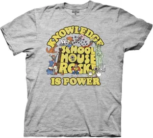 Ripple Junction Schoolhouse Rock Men's Short Sleeve T-Shirt Knowledge is Power Retro Vintage Nostalgia Officially Licensed