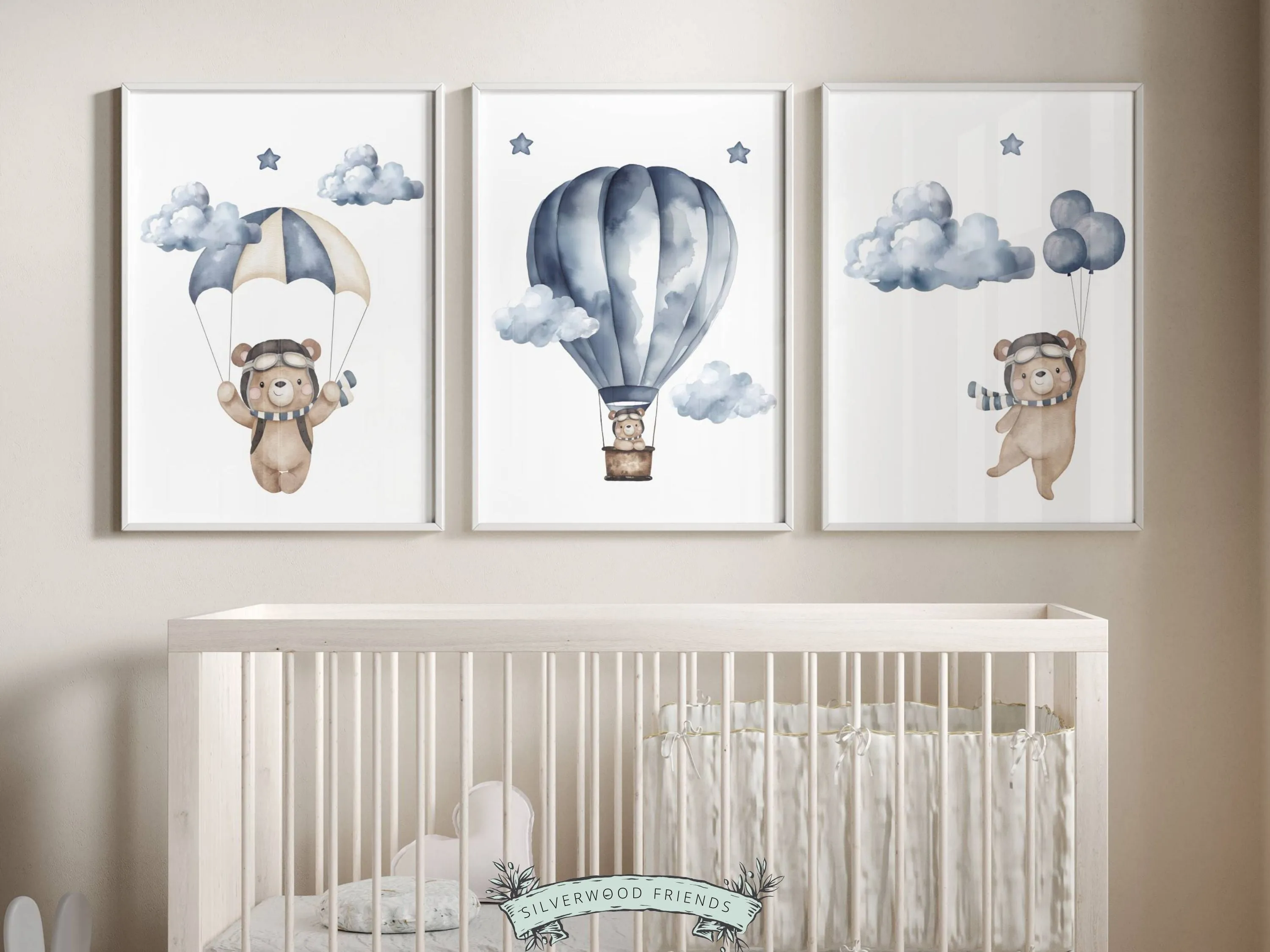 Teddy Bear Nursery Print Set of 3