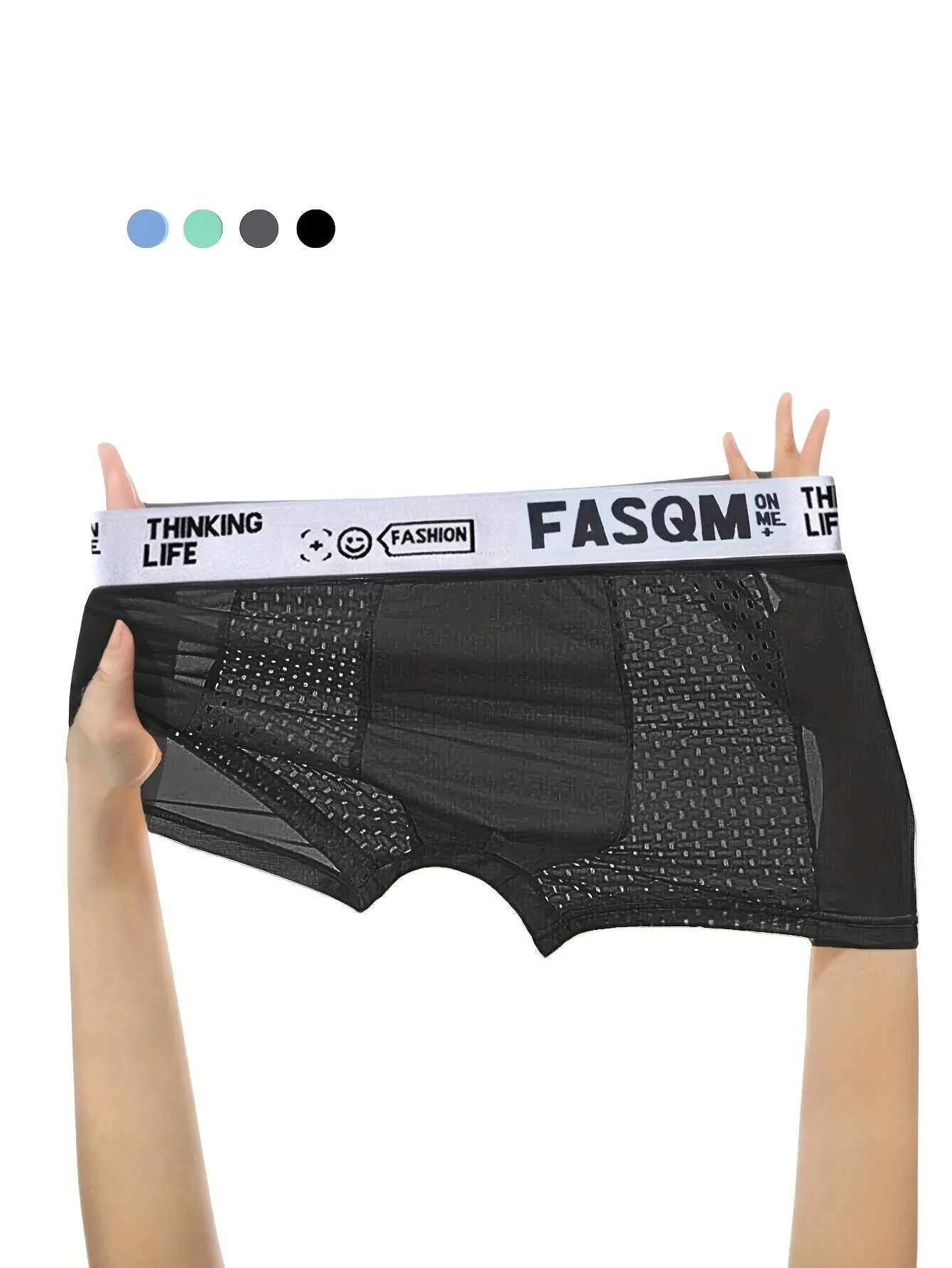 Ultimate Comfort Mens Ice Silk Boxer Briefs with Breathable Mesh