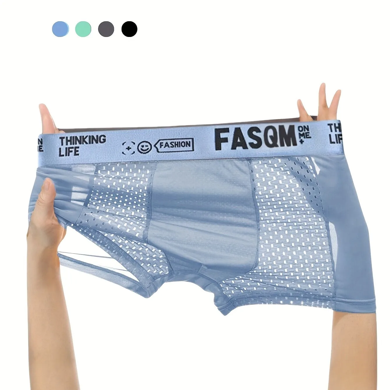 Ultimate Comfort Mens Ice Silk Boxer Briefs with Breathable Mesh